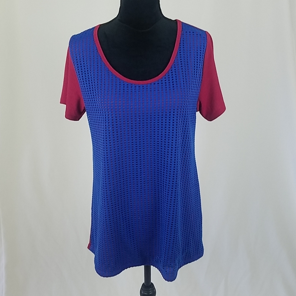 Lularoe Classic‎ T women M short sleeve shirt net overlay gorpcore Outdoor Yoga